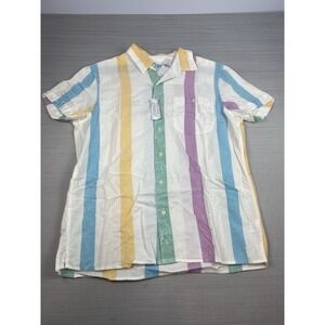 American Eagle Men's Size Medium Button Down Shirt Short Sleeve‎ Striped